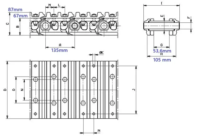 Stahlkette TAKEUCHI TB 68 Stahlkette TAKEUCHI TB 68